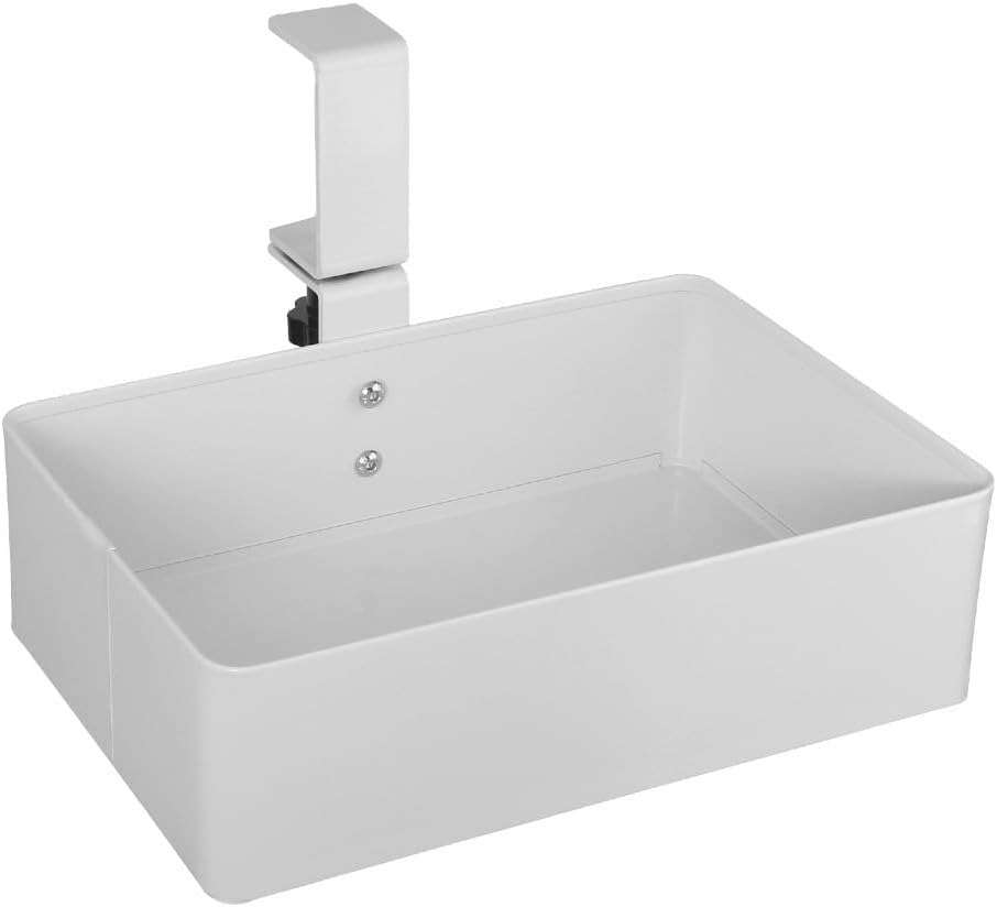 Under Desk Drawer,Metal Drawer Organizer,Under Desk Drawer Organizer,Pencil Drawer Trayfor Office Supplies and Home Essentials,For Home,Office,No Drill,360 Swive (White) image number 2