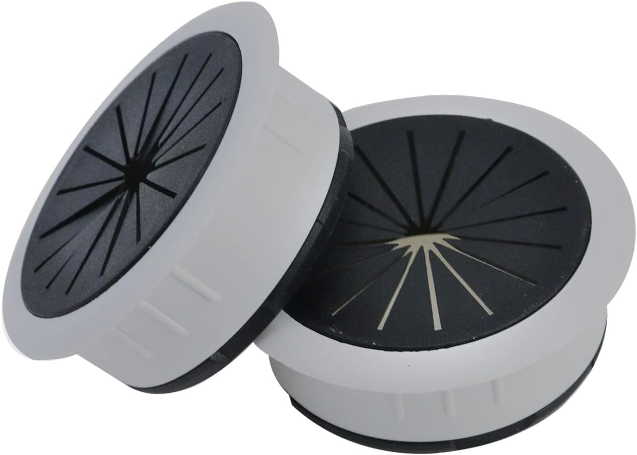 6Pcs Flexible Desk Grommet Detachable Data Cable Storage and Sorting Tools 50Mm/2Inch Grommet Adjustable Aperture Wire Cord Grommets Cable Hole Cover for Office Computer Desk Wire Organizer