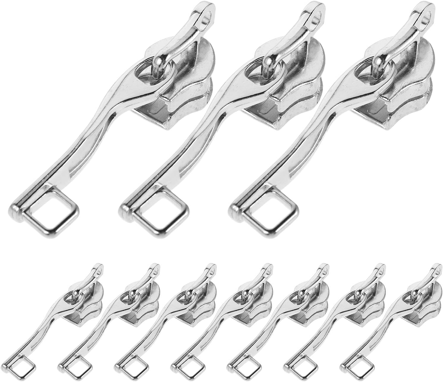 Holibanna 5 Pairs Alloy Zipper Puller Replacement Kit with Nylon Double- Hole, Vintage Silver, Luggage Zipper Repair for Travel Bags and Outdoor Gear