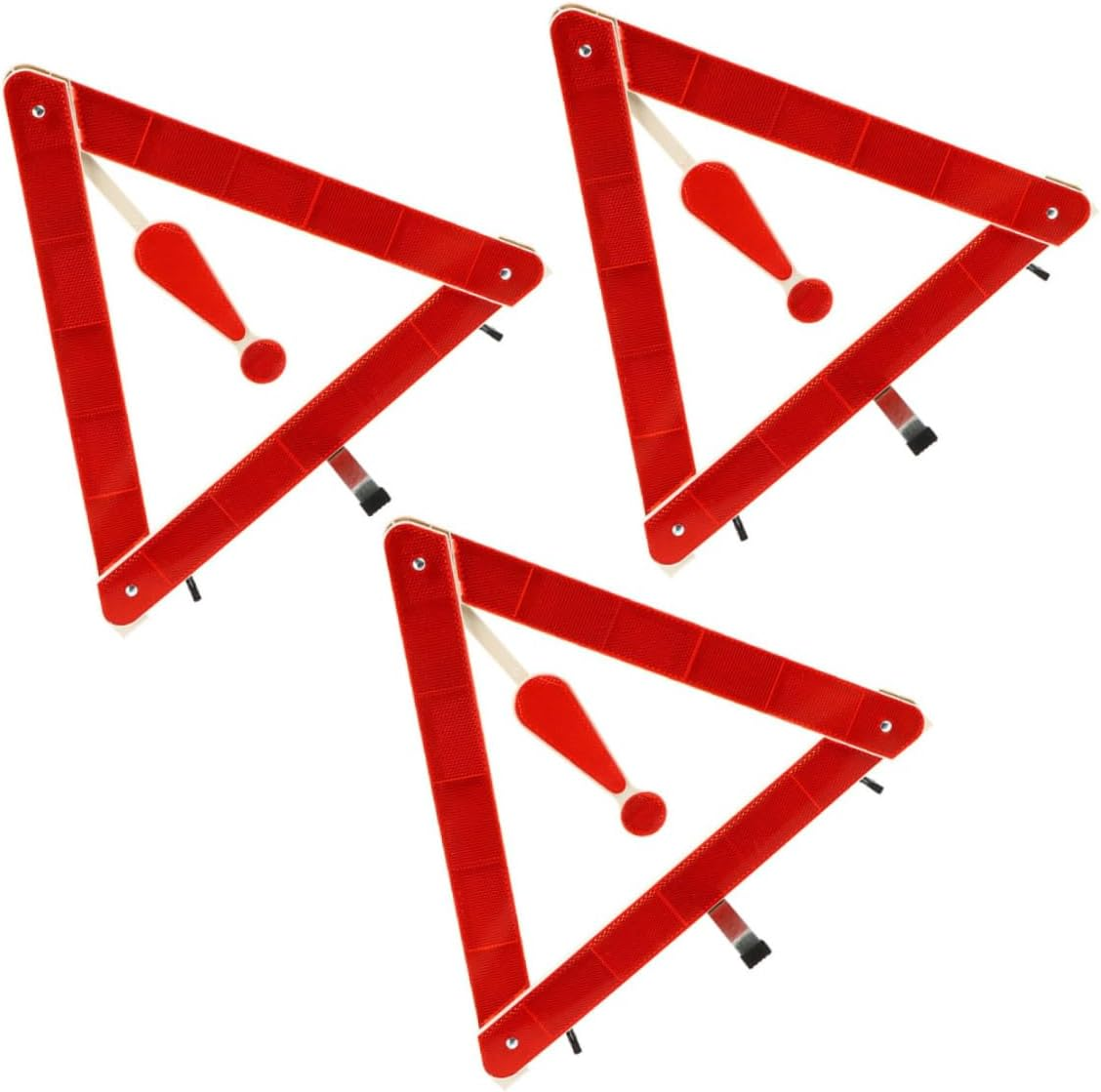 3Pcs Foldable Reflective Triangle Warning Signs Roadside Safety Kit for Vehicles Emergency Use Compact Storage Boxes