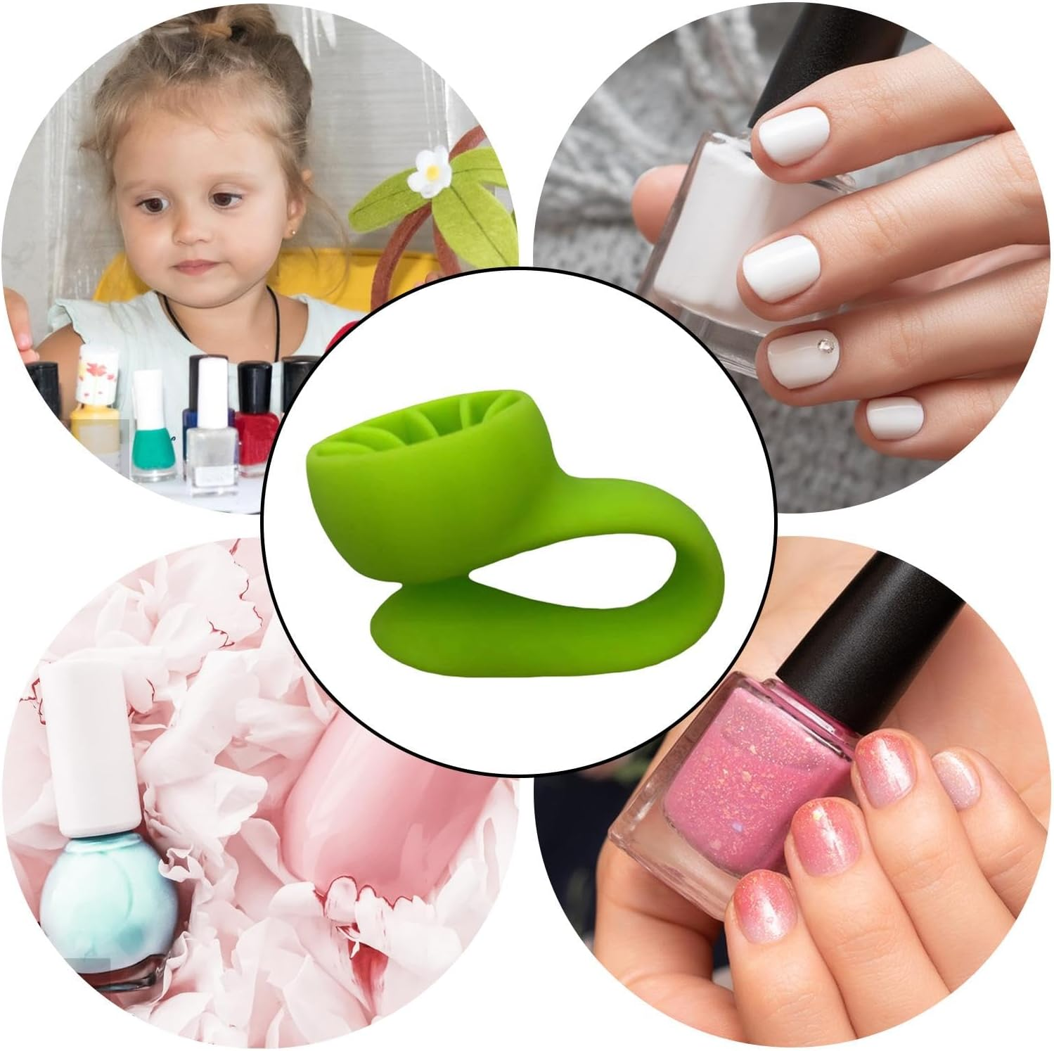 Shurzzesj Nail Polish Holder | Wearable Anti-Spill Organizer,Strong Grip Airlock Suction Silicone Nail Polish Holder for Salon Design image number 6