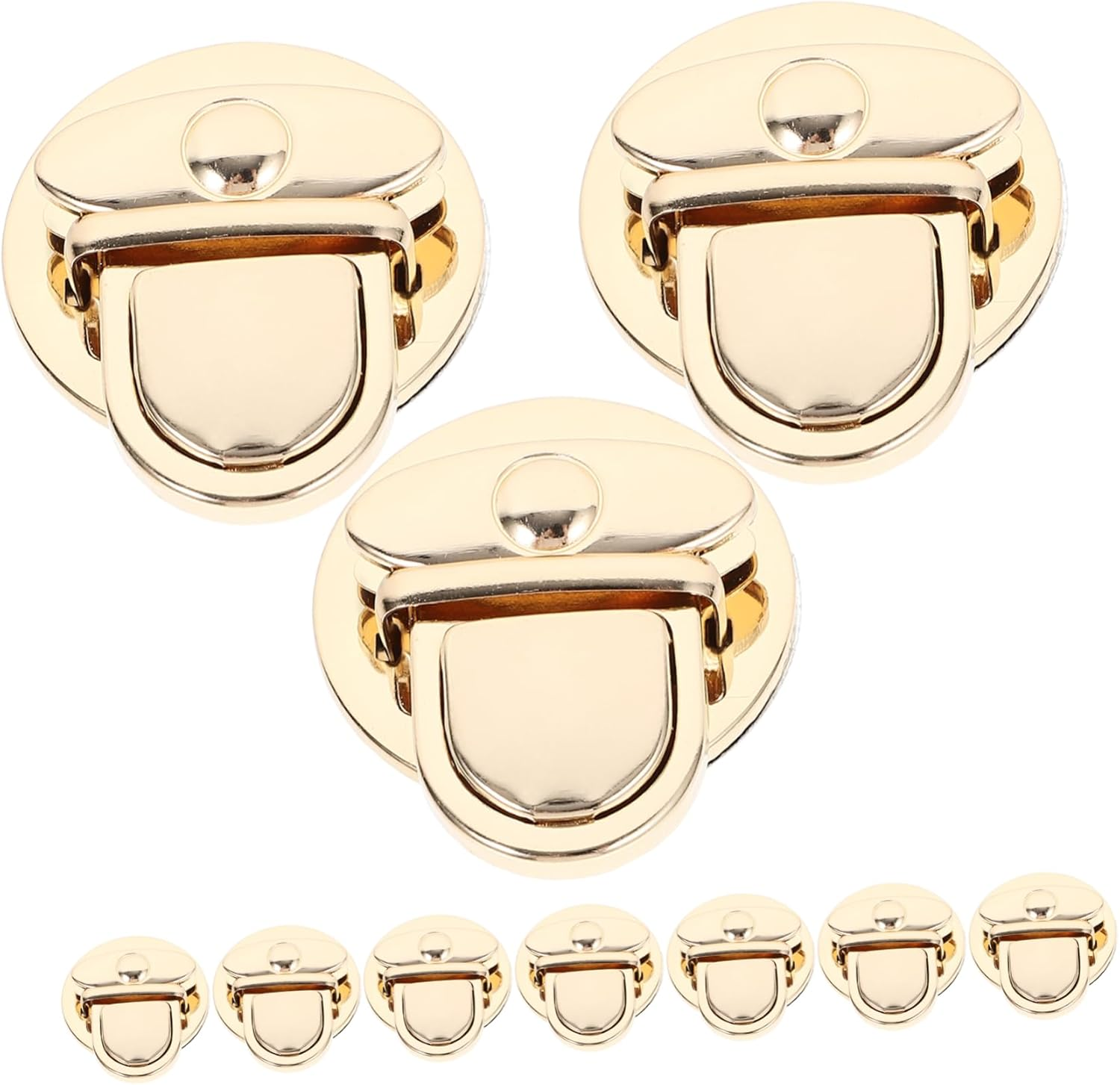 OHPHCALL 10Pcs Black Iron round Purse Buckle Locks DIY Bag Clasp Fasteners for Crafting Suitcases and Travel Luggage Accessories