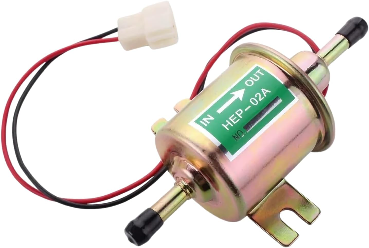 Universal Electric Fuel Pump, 12V Electric Transfer Universal Low-Pressure with Fuel Filter, HEP02A, Fuel Line Replacement for Carburetor Lawn Mower Gas Diesel Fuel Transfer Pump