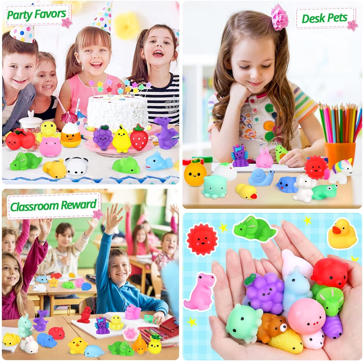 100 Pcs Mini Animal Squishies Toys Stress Relief Toys, Stress Reliever Anxiety Toys for Kids Adults for Halloween Christmas Easter Party Favors, Classroom Prizes, Birthday Gifts, Party Bag Fillers image number 1