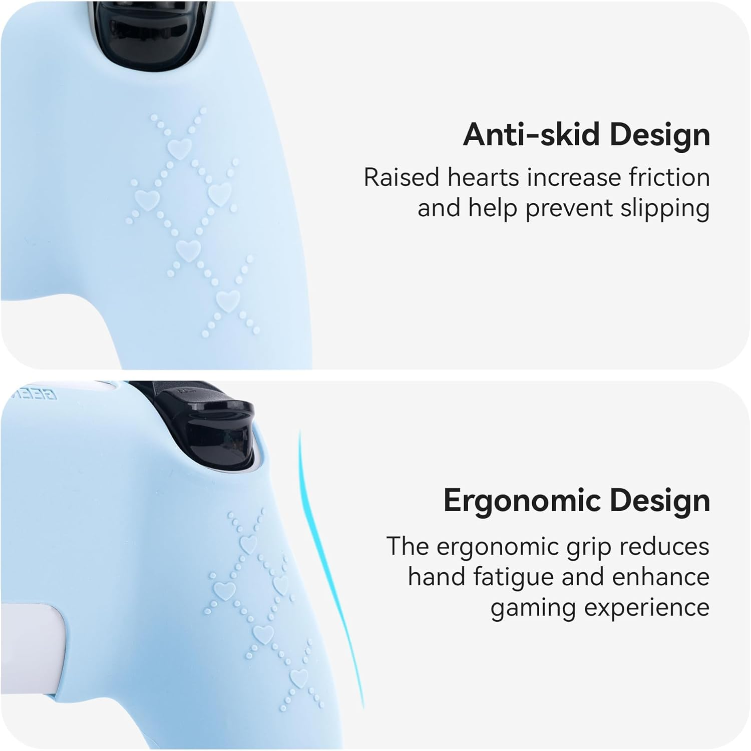 Geekshare Cat Paw PS5 Controller Skin Anti-Slip Silicone Skin Protective Cover Case for PS5 Wireless Controller (Blue)