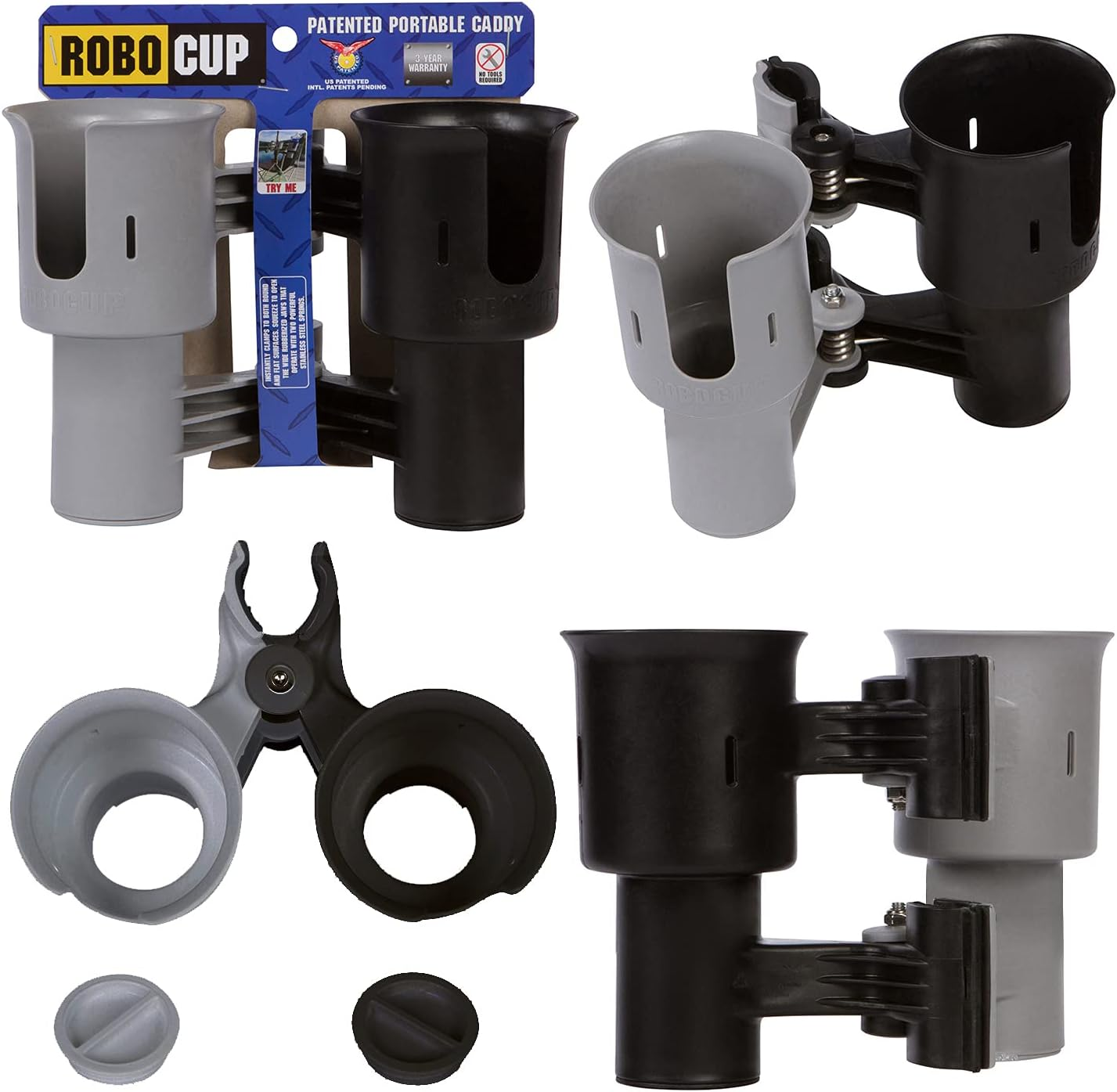 ROBOCUP, Best Cup Holder for Drinks, Fishing Rod/Pole, Boat, Beach Chair, Golf Cart, Wheelchair, Walker, Drum Sticks, Microphone Stand