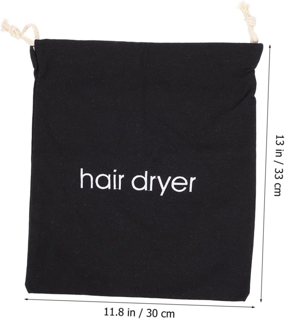 HAPINARY 2Pcs Canvas Hair Dryer Drawstring Bag Safe Storage Pouch for Home Travel image number 2