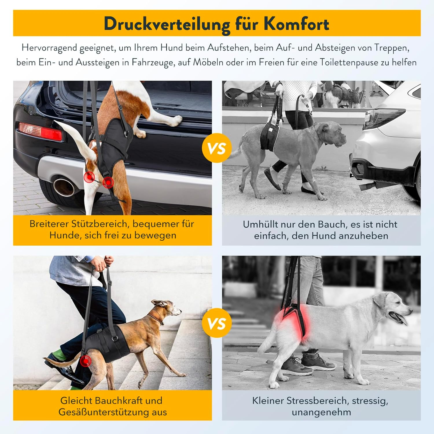 Pzrlit Carrying Aid Dog Stairs, Adjustable Walking Aid for Dogs, Rear Shoulder Strap, Dog Carrying Harness, Carry Bag for Older Dogs, Assistance Vest for Hip and Hind Legs Injuries image number 3