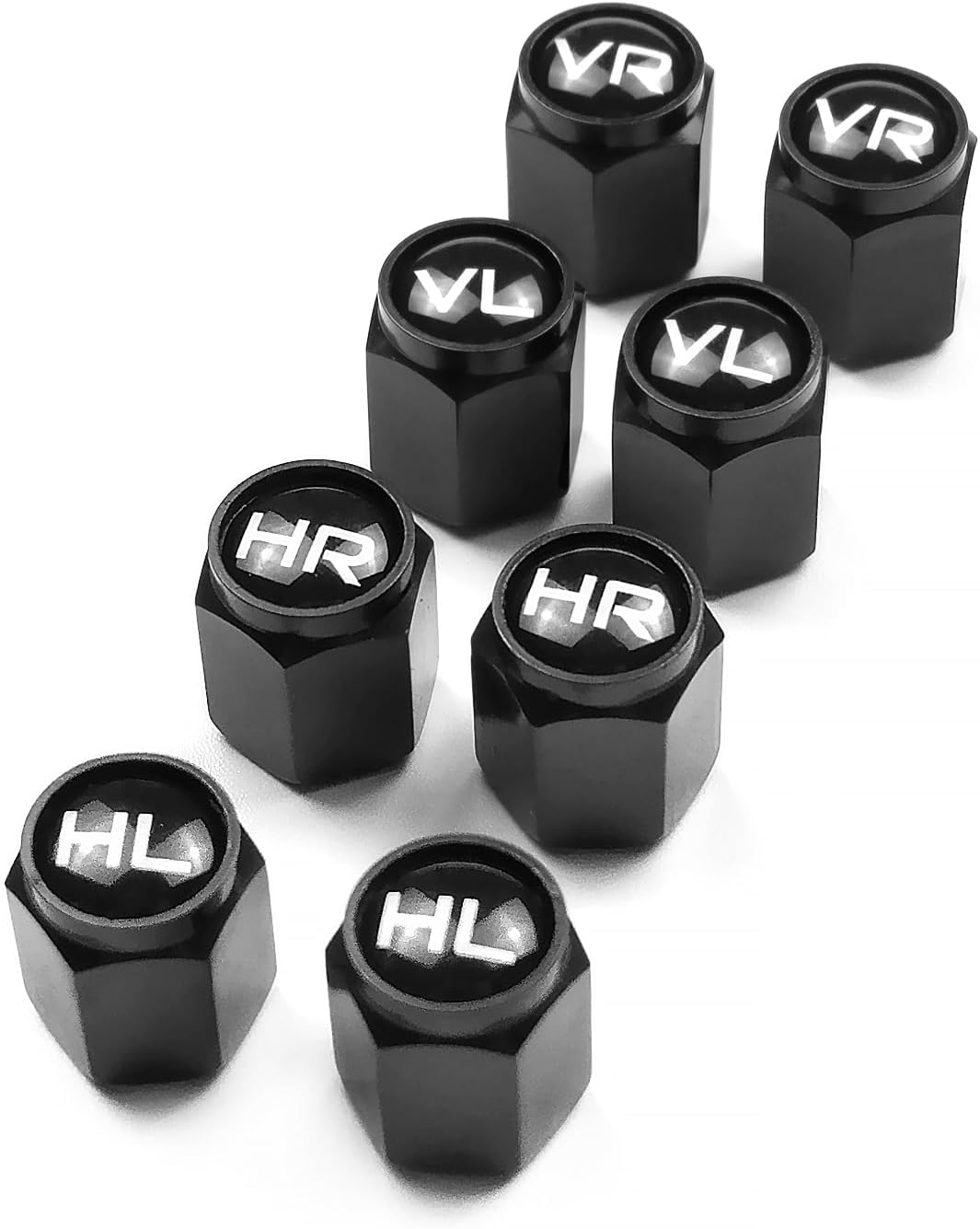 Valve Caps with Lettering Set of 8; Valve Covers with Marking Ideal for Storing Winter Tyres and Summer Tyres for Cars, Suvs, Motorbikes and Much More (Black) image number 4