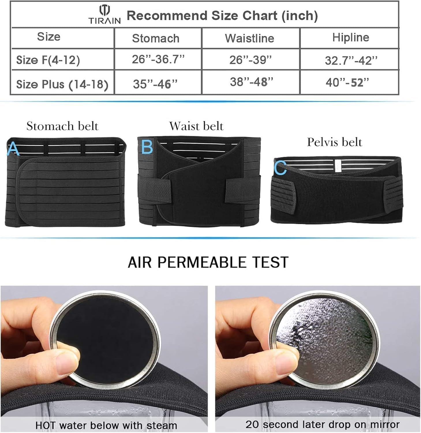 3 in 1 Postpartum Support - Recovery Belly/Waist/Pelvis Belt Shapewear (One Size (US 4-12), Black) image number 2