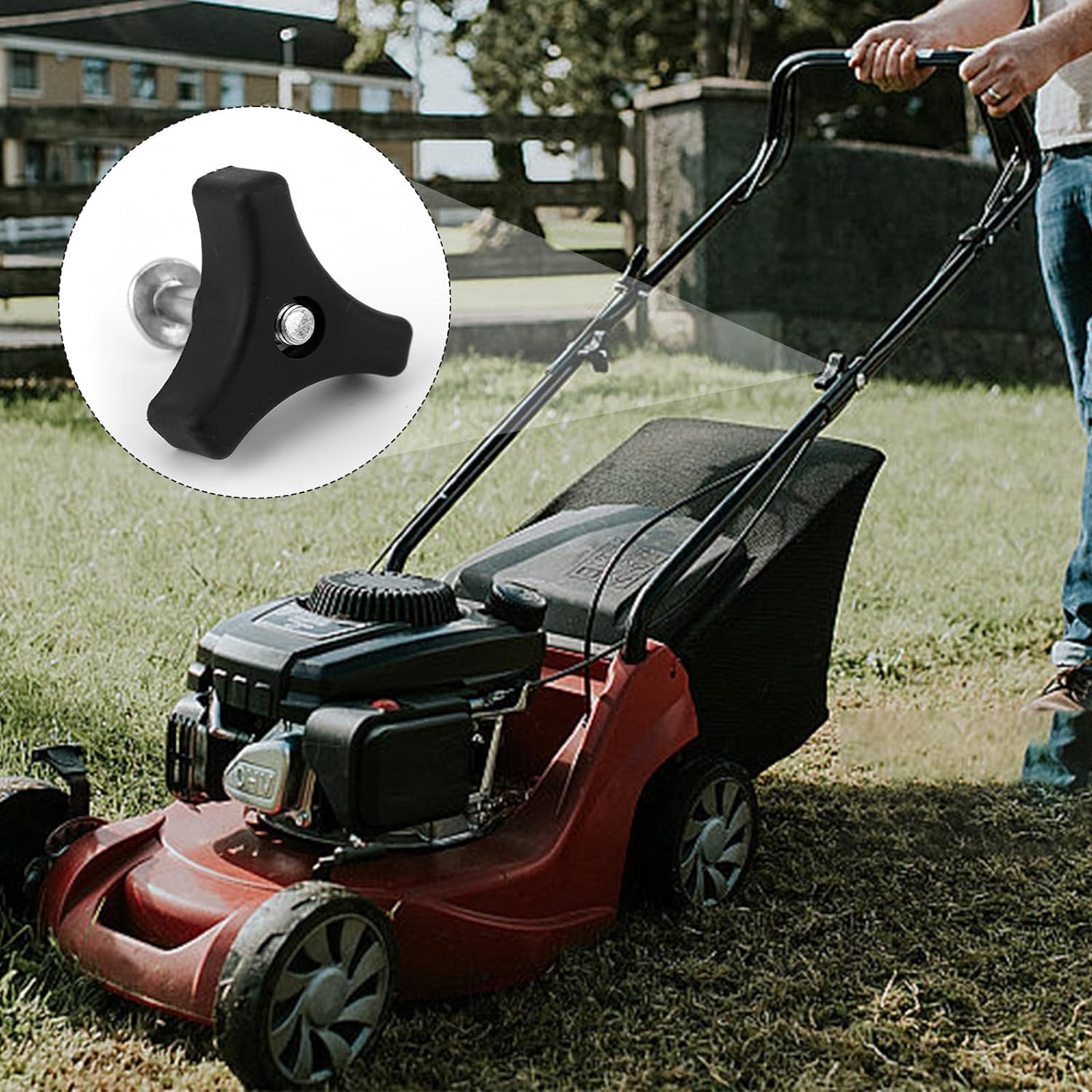 4 Sets Triangle Handle Knob Nut Screw Bolt Set for Lawn Mower Machine,Lawn Mower Handle Knobs Nut Bolt,Triangular Handle Fastening Screw Set,Triangle Handle Knob Nut Screw Bolt Lawn Mower Handle Bolts