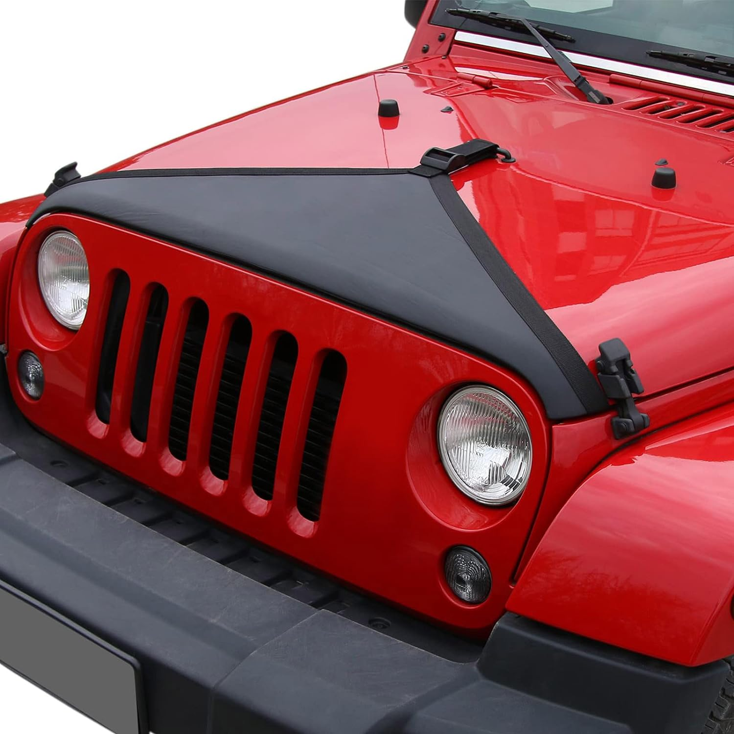 RT-TCZ for Wrangler JK Hood Bra Cover Protector for Jeep JK JKU 2007-2017 Exterior Accessories Plain Black - Black image number 6