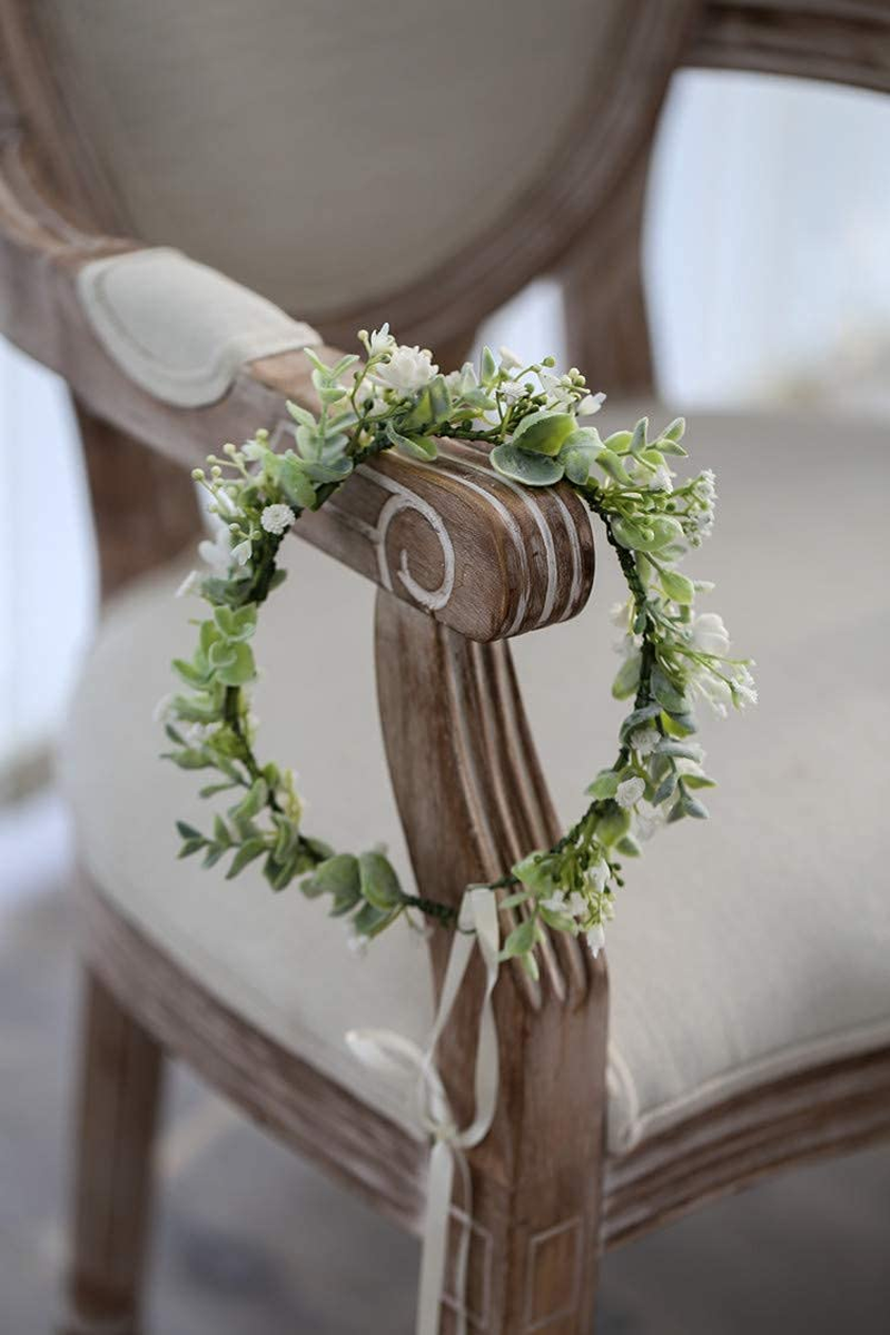 HJYHYN Flower Crown Boho Flower Wreath Artificial Floral Crown Bridal Headpiece Greenery Crown for Wedding Ceremony Party Festival image number 6