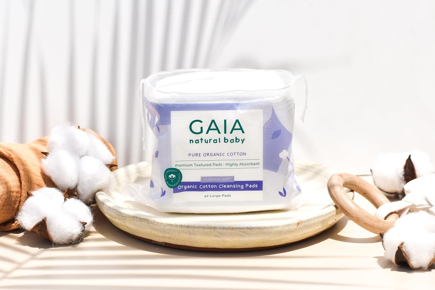 GAIA & Babyu Nappy Change Range Bundle - GAIA Cotton Cleansing Pads, Nappy Bags & Babyu Dry Wipes