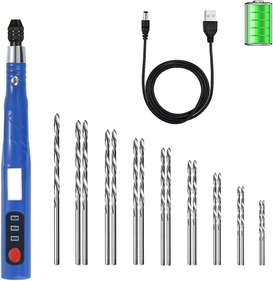 Electric Cordless USB Rechargable Hand Drill Kit for Jewelry Making,Pin Vise Set for Resin Plastic Keychain Polymer Clay image number 2