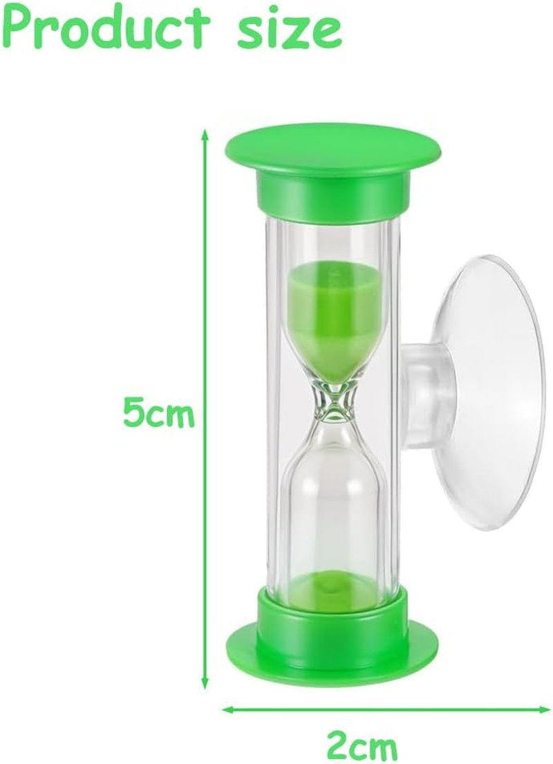 4Pcs Suction Cup Hourglass Timers 2 Minute Kids Brushing and Toothbrush Timer, Hand Wash, Dental, Cooking Countdown Timer - Green,Orange,Pink,Blue(3 Minutes) image number 2