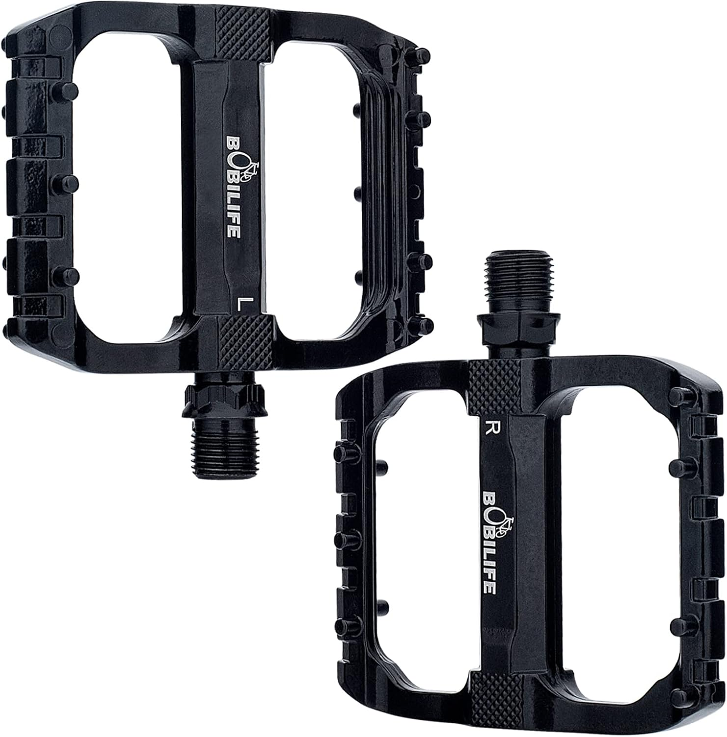 2 Bearings Mountain Bike Pedals - MTB Pedals Bicycle Flat Pedals Aluminum 9/16" Sealed Bearing Lightweight Platform for Road Mountain BMX MTB Bike