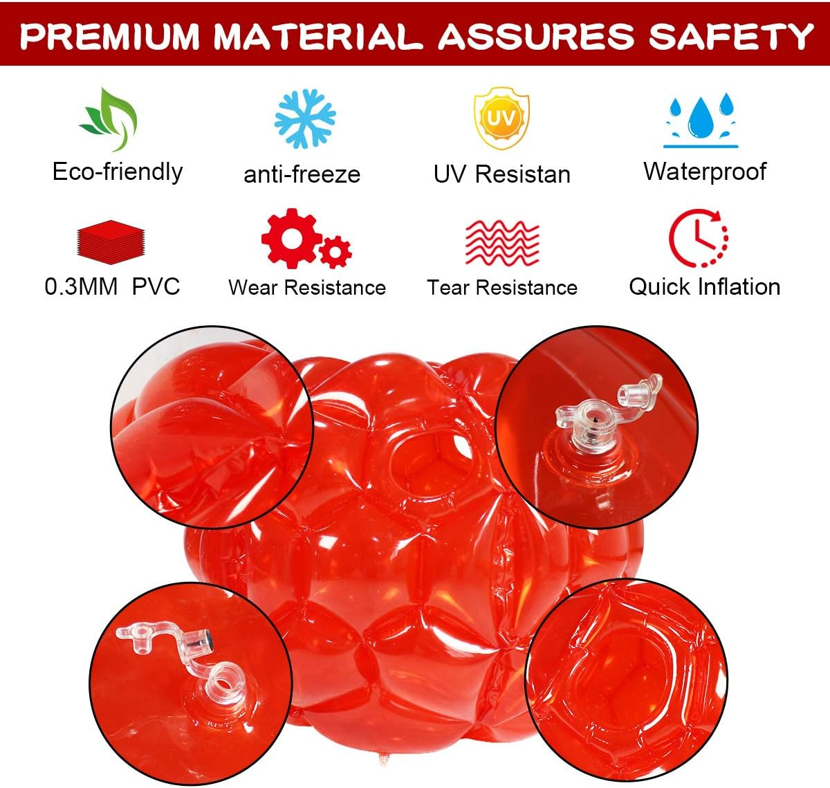 2 St&uuml;ck Lawn Bumper Balls, Kinder Hinterhof Spiele Erwachsene Patio B&auml;lle, Spielplatz B&auml;lle Rasen Ballons, Gro&szlig;e Aufblasbare Sommer Outdoor-Spielzeug image number 6