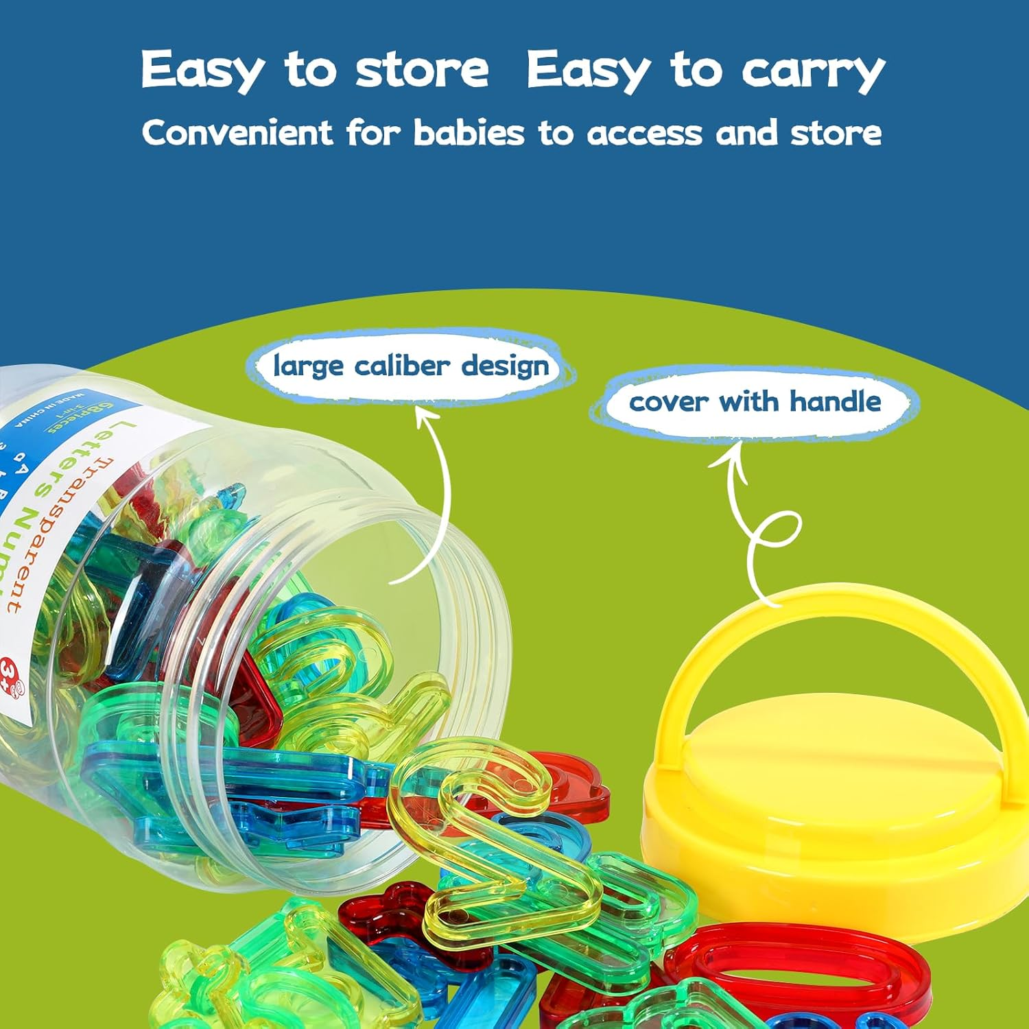 68 Pcs Transparent Plastic Alphabet with Multi-Color Plastic Letters and Numbers and Mini Cans for Counting and Spelling-Light Box Accessory image number 5