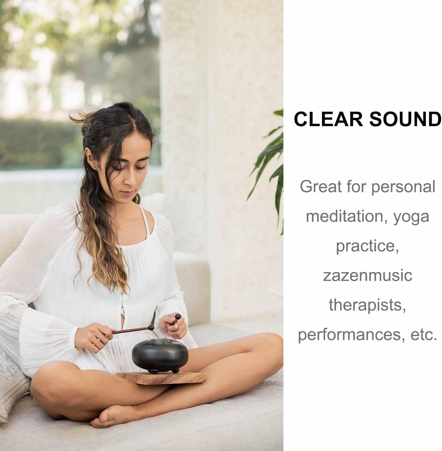 Steel Tongue Drum 6 Inch 8 Notes Hand Drums with Bag Sticks Music Book, Professional Steel C Key,Drum for Beginners Adults and Children(Black)