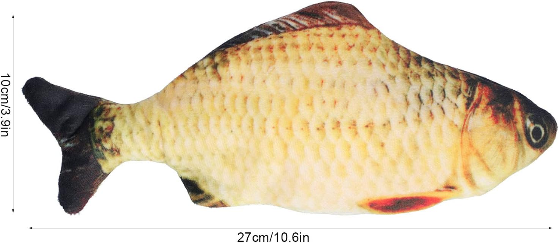 Electric Flopping Fish - Bite-Resistant Catnip Toy, Durable Kicker for Pet Activity - USB Charging (Grass Carp) image number 3