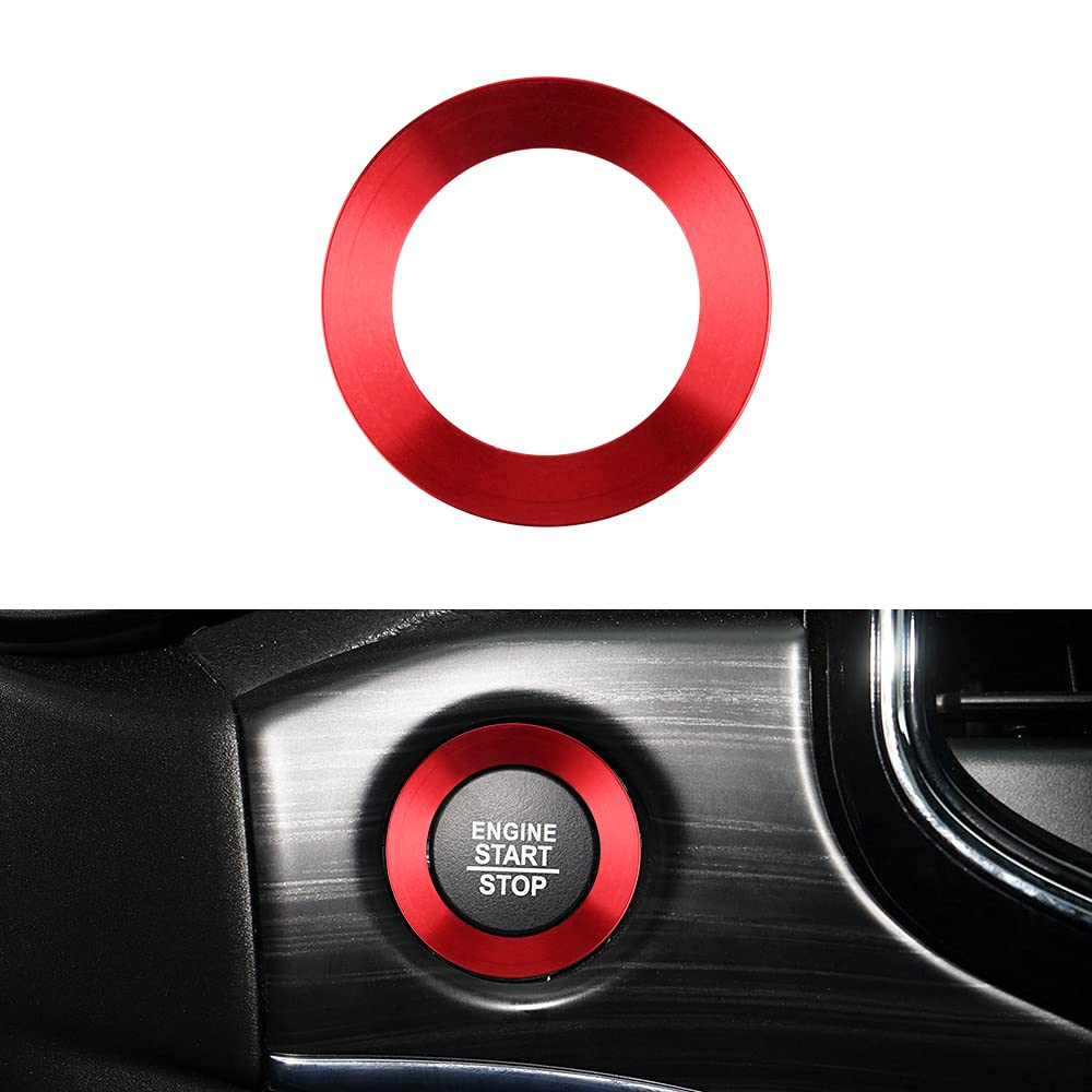 Push Start Button Cover Ring Fit for Jeep Cherokee/Grand Cherokee 2014-2021 Car Accessories Interior Red Decoration Stickers image number 1