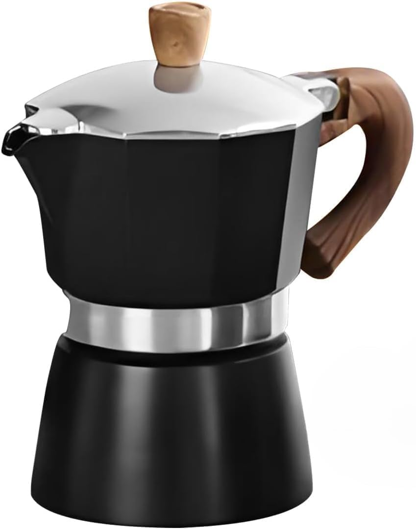 Bolero 3-Cup Moka Pot Stovetop Espresso Maker - Italian Aluminium Caffettiera Coffee Maker, Portable & Easy to Use (White-5 Oz, Small)