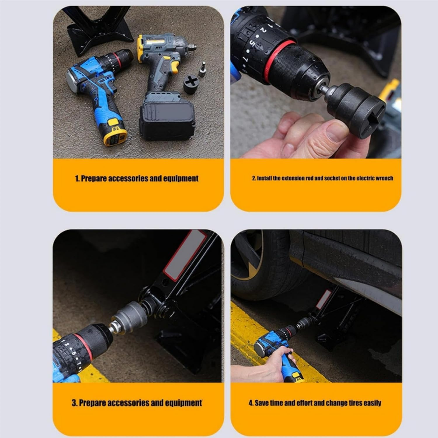 Heavy-Duty Scissor Jack Adapter - General Motors Jack Wrench Tool, Suitable for Trailer, RV, Truck and Car Maintenance | Fast and Effortless Electric Wrench Converter. image number 2