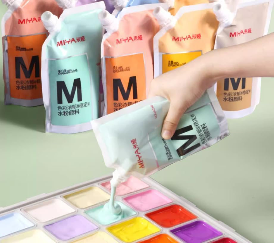 AOOK 500ML MIYA HIMI Jelly Gouache Paint Refill 1 Bag Colors Non Toxic Paints for Artists, Students, Opaque Painting (500 ML WHITE) image number 2