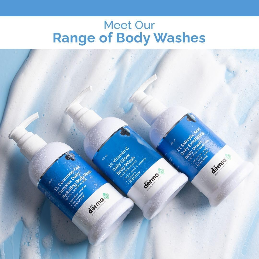 The Derma Co 1 Kojic Acid Daily Brightening Body Wash I Alpha Arbutin for Dark Spots Pigmentation I up to 24 Hour Hydration I Cleanses Brightens Skin I for All Skin Types- 250Ml