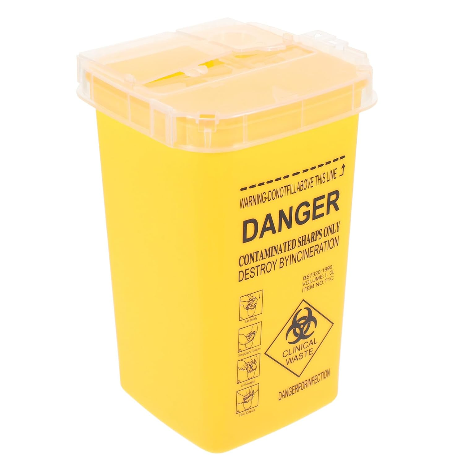 Gatuida Waste Sharps Container Travel Sharps Container Small Sharps Container Plastic Trash Can Sharps Bucket Sharps Plastic Bucket Sharps Waste Bucket Multipurpose Plastic Barrel Pp image number 5
