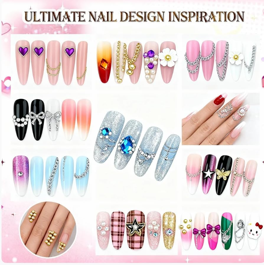 CKONXE Mini Metal Nail Beads Set, 0.8-3.0Mm, for Women Manicure Charm Beads, Gold Silver Bead Nail Art, DIY for Nail Art, Mobile Phone Cases, Wedding Dresses, Cards, Scrapbooks, Birthdays, Christmas Party Decorations image number 2