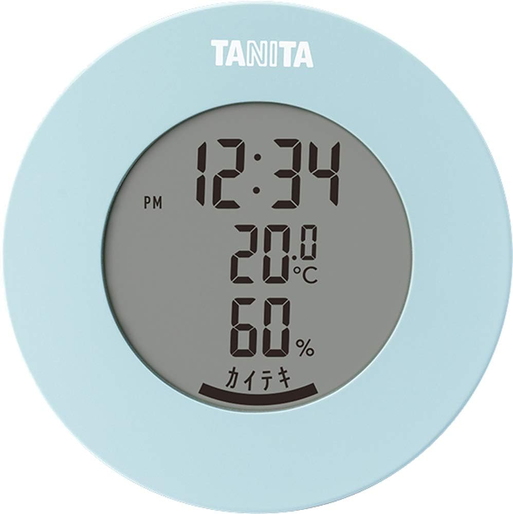 Tanita Thermometer/Hygrometer Clock Temperature Humidity Digital Tabletop Magnet Light Blue TT-585 BL
