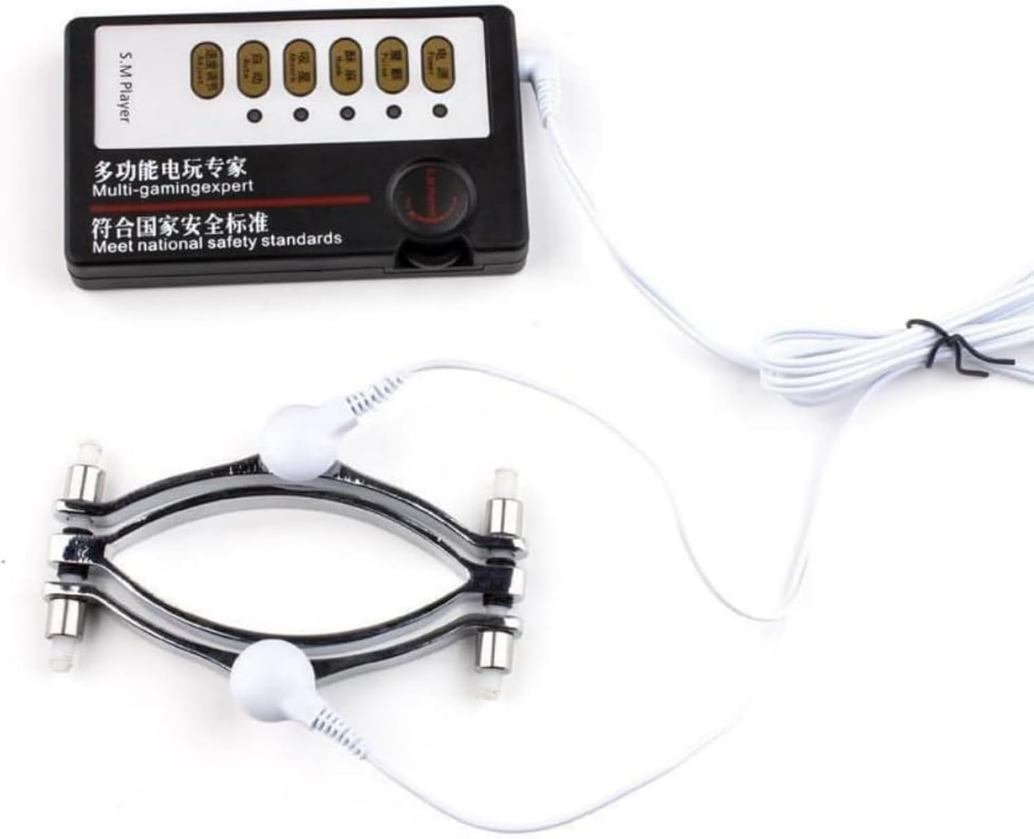 Electric Labia Clip Spreader Clamps Speculum Chastity Device Metal Chastity Dilator Electric Adjustable Clamp Device Women Spreader for Women Adult Sex Toys image number 4