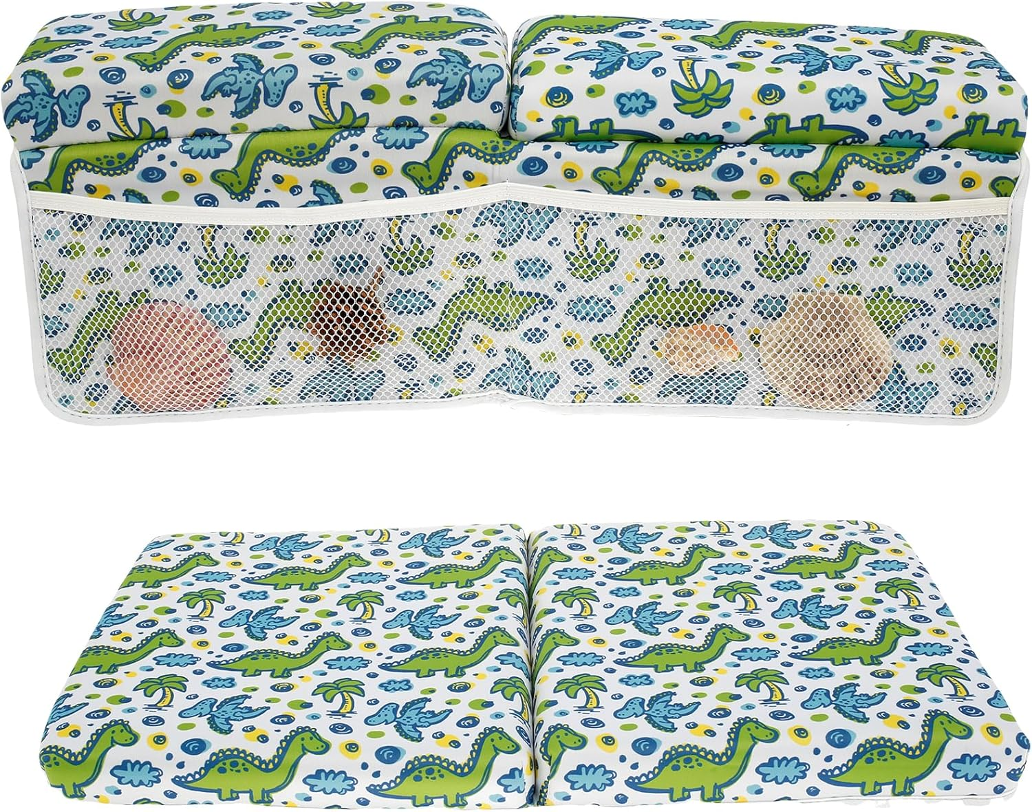 Bath Kneeler and Elbow Rest Pad Set, Nonslip Baby Bathtub Kneeling Pad with 4 Side Pockets, Quick Dry Kneeling Pad, Painless Baby Bathtub Kneeler Mat Comfortable for Baby Bathing image number 2