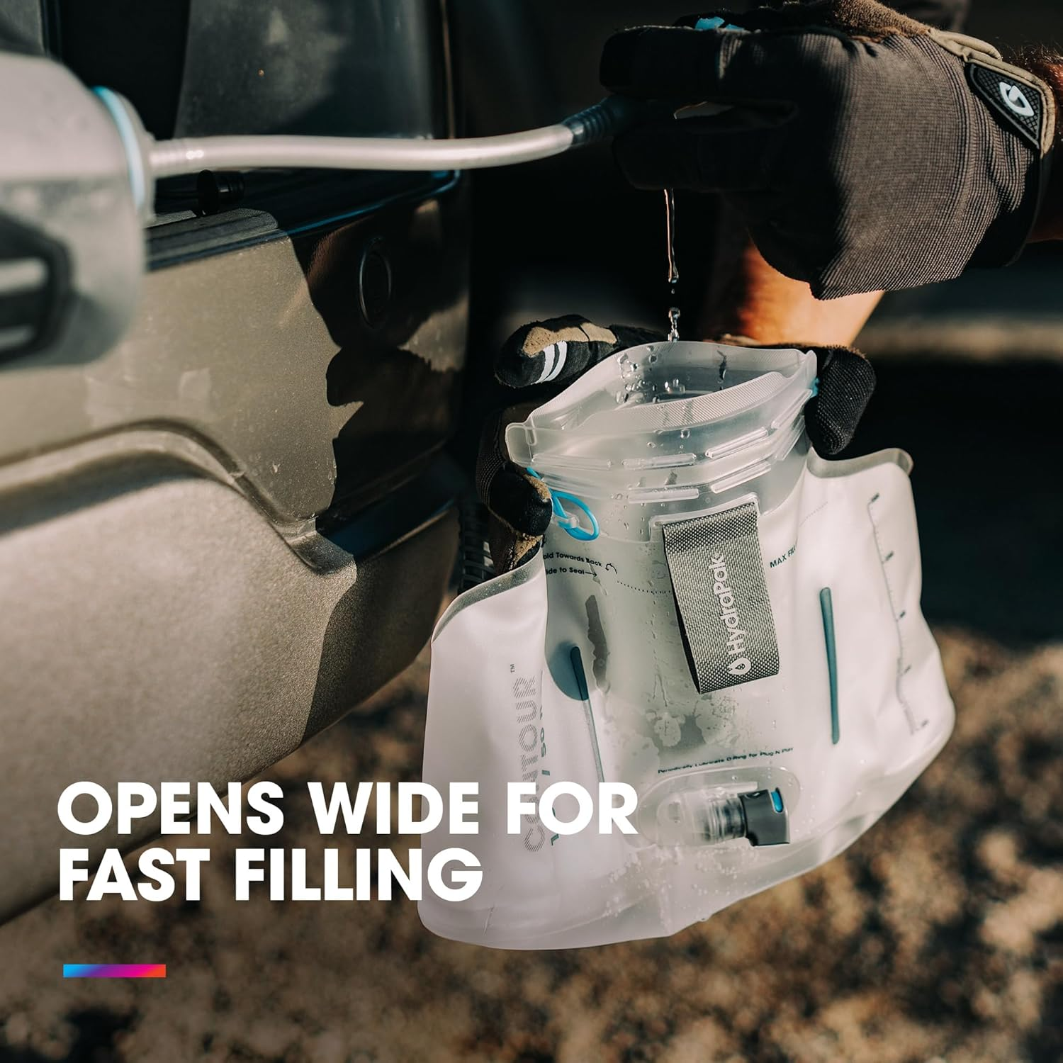 Hydrapak Water Reservoir (1.5L, 2L, 3L) - Hydration Bladder Fits Most Backpacks &ndash; High-Flow Bite Valve, Leak Proof, Fully Reversible, and Dishwasher Safe