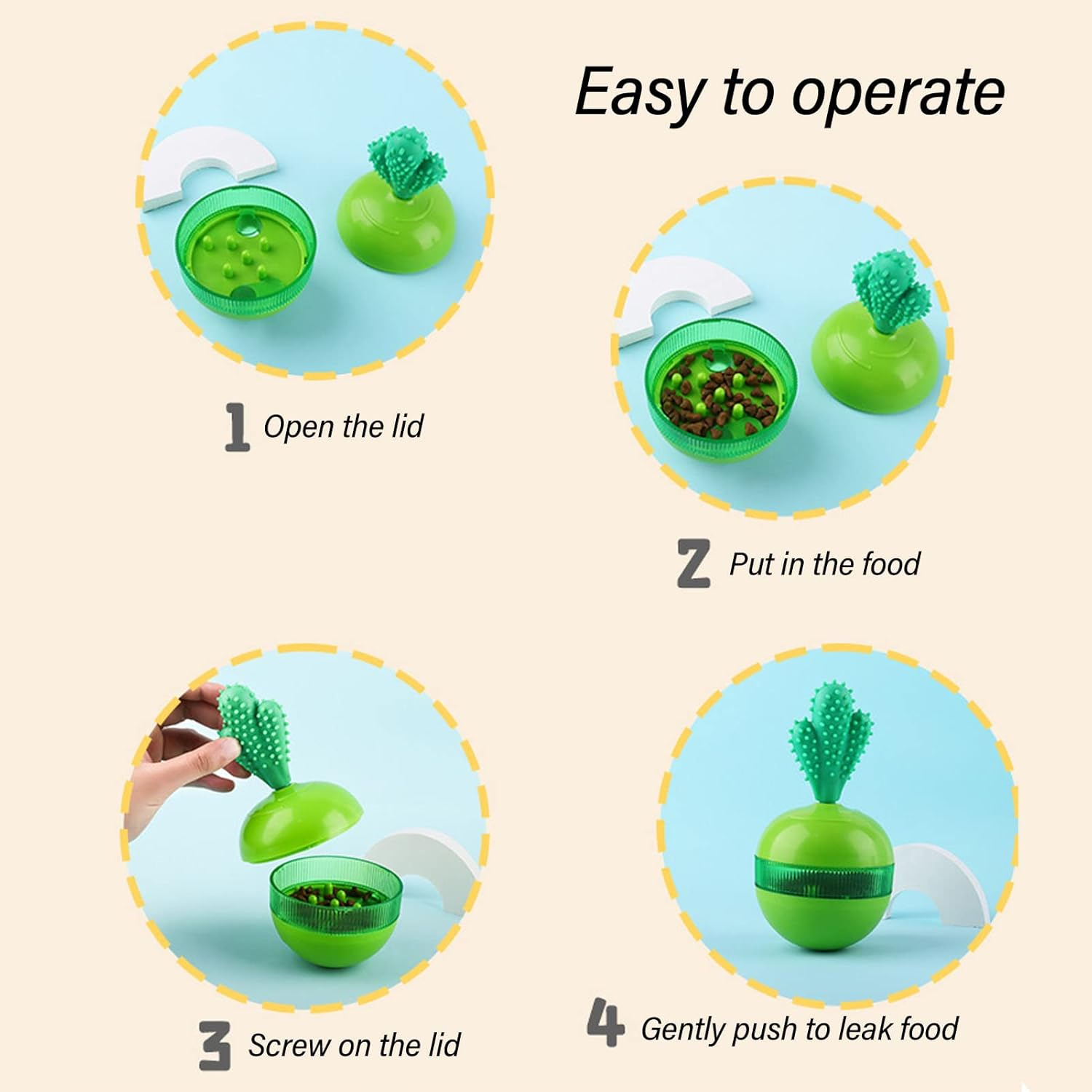 JOROBURO Dog Slow Feeder Toy, Relieve Anxiety Teeth Grinding Interactive Treat Dispensing Puzzle Toys, Aggressive Chew Durable Safe Molars Training Toy for Pets Cats or Dogs(Green) image number 5