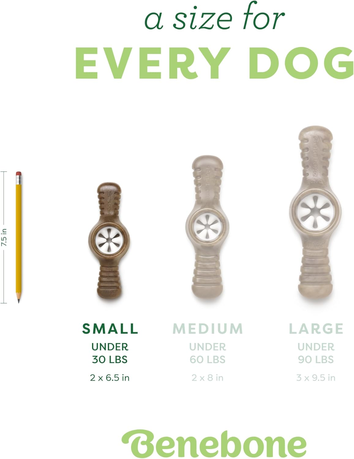 Benebone Pawplexer Interactive Treat Dispensing Tough Dog Puzzle Chew Toy, Made in USA, Small, Real Bacon Flavor image number 1