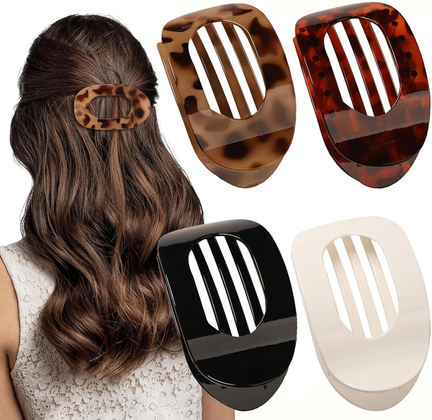 Flat Hair Clips Women for Thick Hair (4 Pieces), Curved Design, Strong Hold for Women and Girls (Type 1) image number 3
