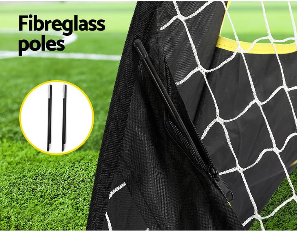 Everfit Black Soccer Net, 5 Pockets Practice Sports Net Goal Portable Softball Training Aid Netting Target Rebounder Screen Backyard Indoor Outdoor Camping Equipment, with Carry Bag Lightweight image number 2