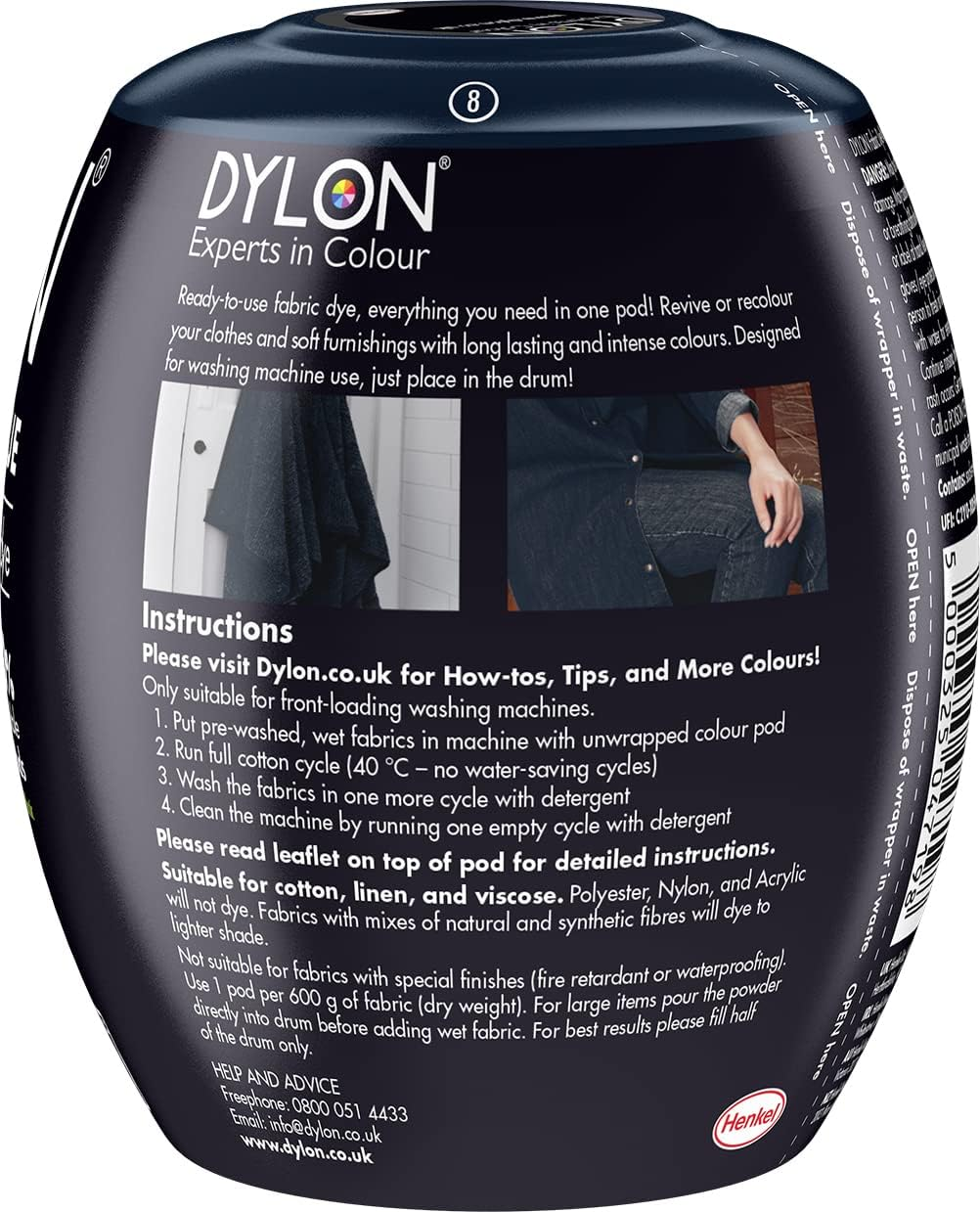 Dylon Machine Dye Pod - Navy Blue, 350G image number 4
