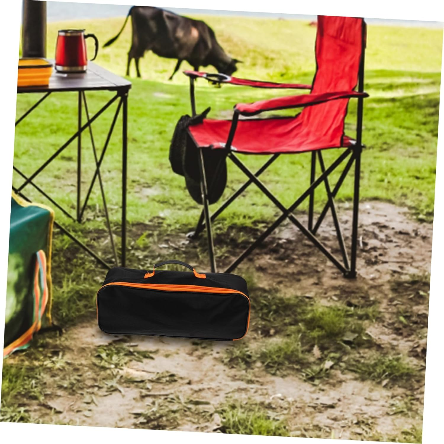 INOOMP Outdoor Grill Tool Storage Bag BBQ Tool Storage Handle Portable BBQ Grill Grill Camping Utensil Bag image number 2