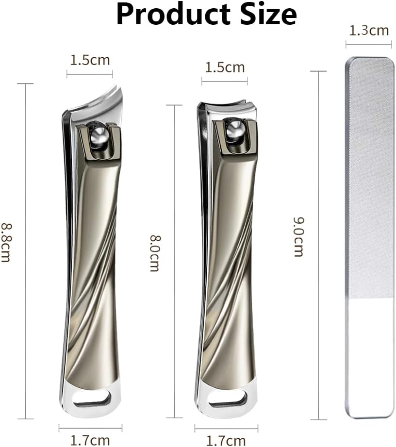 Vekol Nail Clippers Set 3 Pack, Fingernail Clipper for Men Women, Ingrown Nail Clipper, Ultra Sharp Slant Curved Blade Nail Clipper for Thick Toenails, Premium Stainless Steel Nail Clippers image number 2