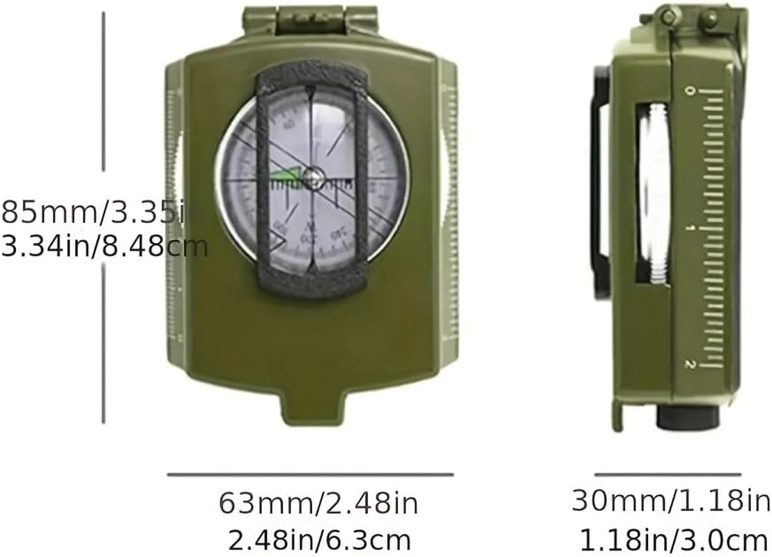 QS165- Evertech Compass Professional Military Lensatic Compass, Hiking Survival, Metal Construction, Luminous Navigation Tool with Carrying Case, 85Mm image number 4
