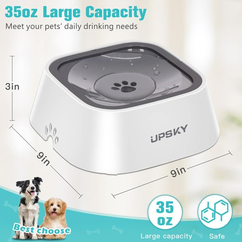 UPSKY Dog Water Bowl Vehicle Carried Floating Bowl Cat Water Bowl Slow Water Feeder Dispenser Anti-Overflow Pet Fountain Portable Car Dog & Cat
