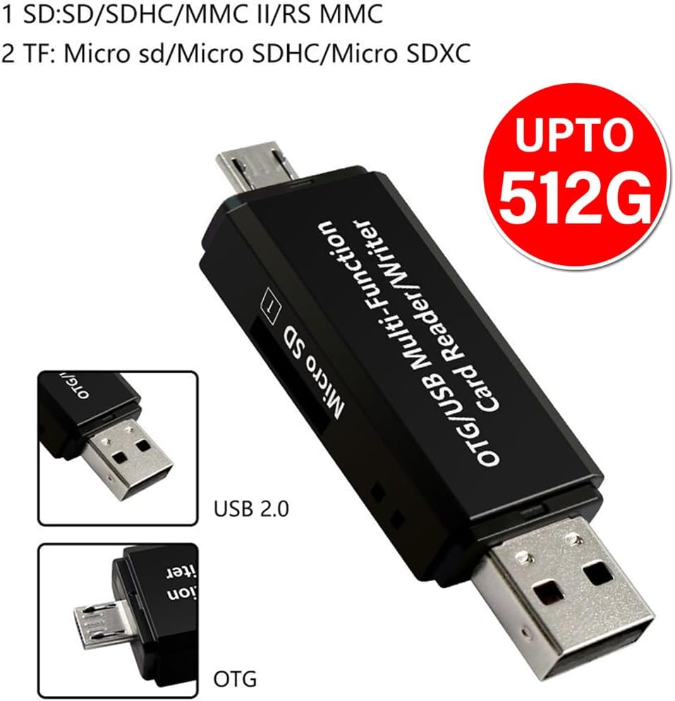 Micro USB OTG to USB 2.0 Adapter Sd/Micro SD Card Reader For image number 6