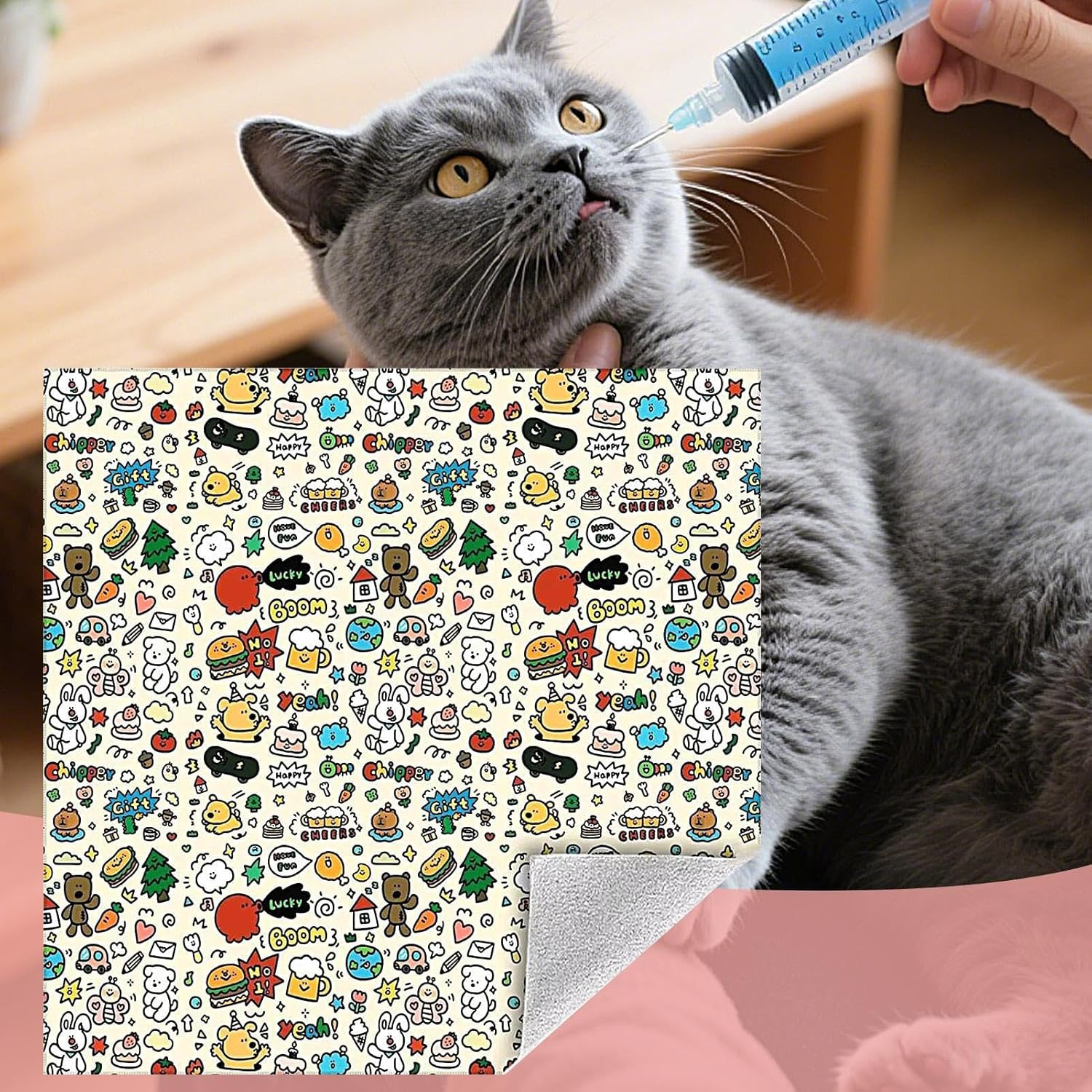 Cat Wrap for Grooming | Kitten Swaddle Wrap Self-Adhesive | Anti-Scratch Calming Blanket Pet Animals Bag for Small Medium Large Breeds Bunny Chinchilla image number 4