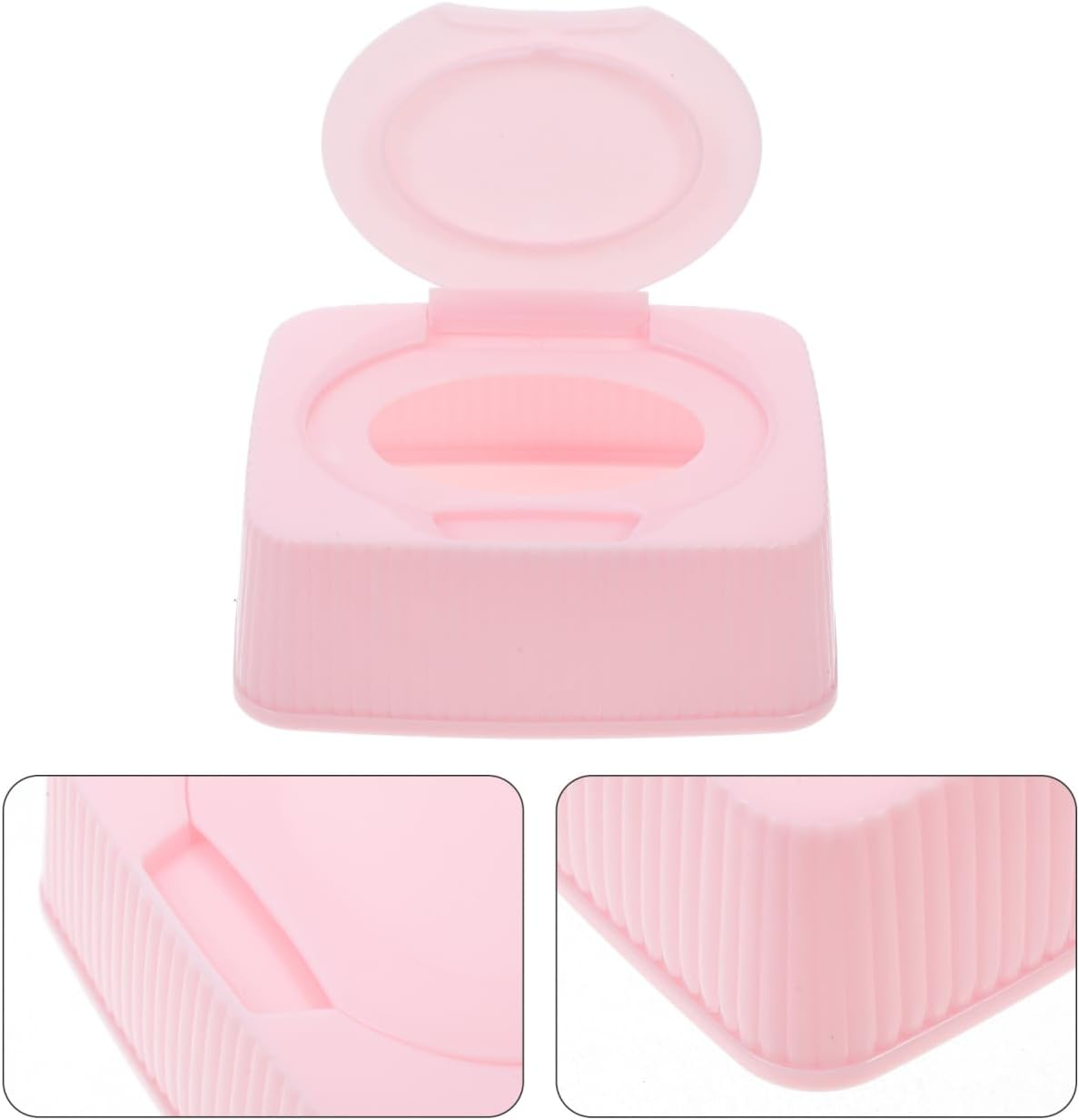 Wipes Container with Flip Lid Dustproof Wet Tissue Storage Case Portable Refillable Wipes Holder for Nursery Bathroom and Travel image number 6