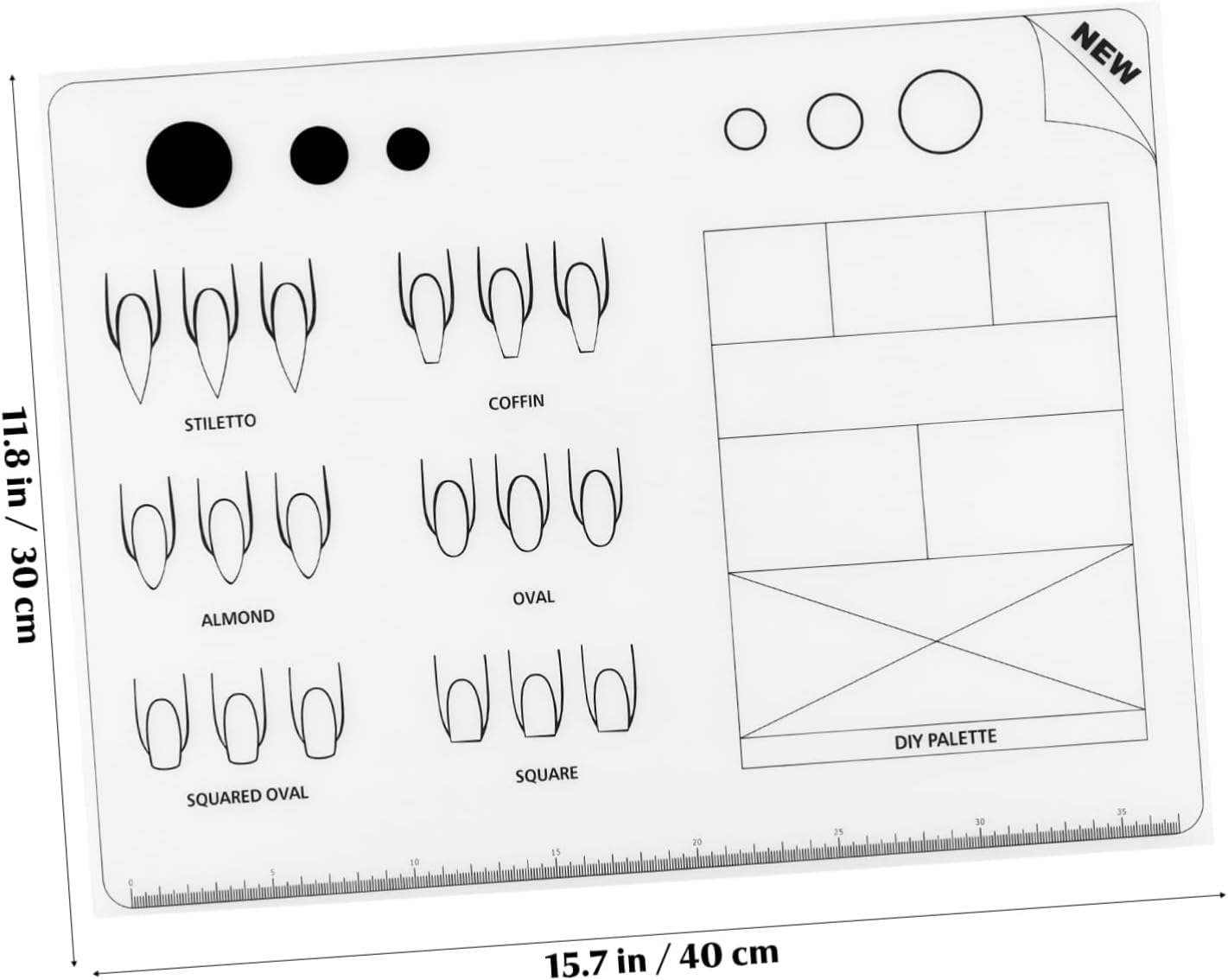 Beaupretty Acrylic Nail Training Mat, Manicure Art Practice Mat Silicone Trainer Sheet Practice Pad Nail Tool for Acrylic Fingernails image number 5