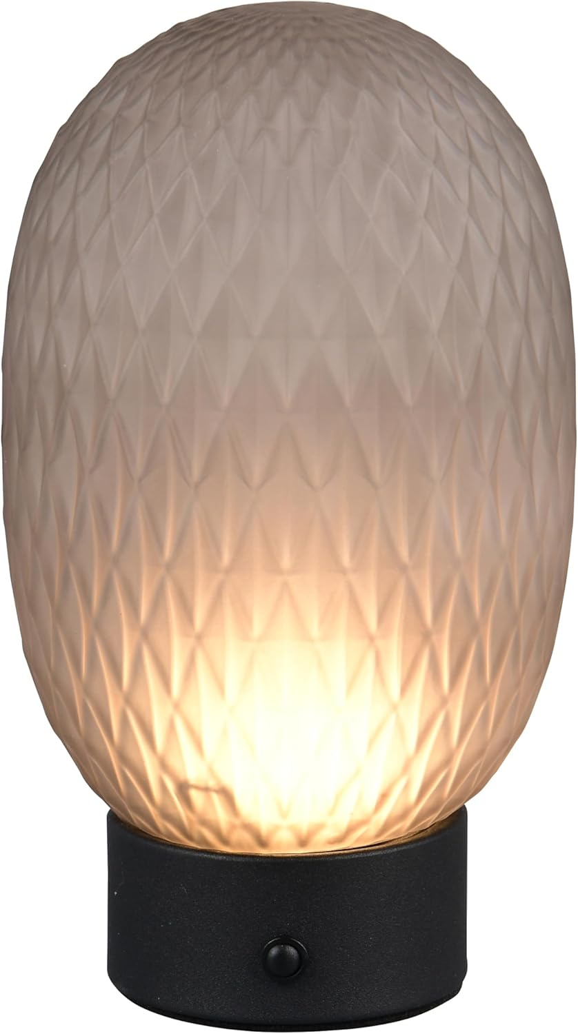 Trio Leuchten LED Battery Table Lamp Facette 564210154 Metal Black Matte Glass Smoked with 1.5 Watt LED USB Connection 4-Way Touch image number 4